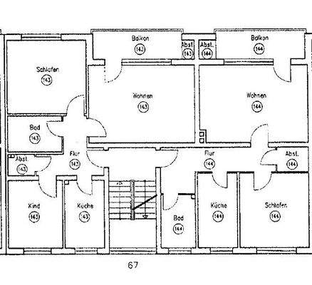Grundriss 3-Zimmerwohnung