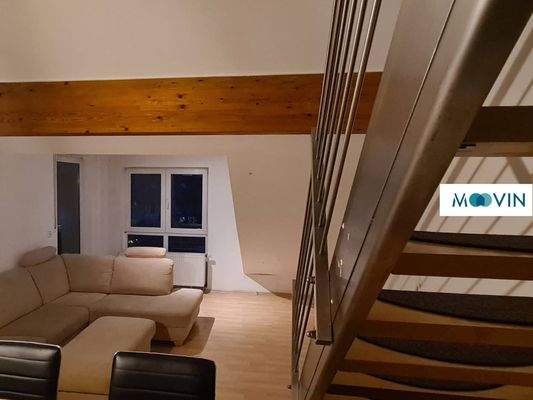 Ansicht I: Wohn- und Esszimmer mit offenem Küchenbereich