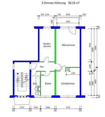 Der Grundriss der Wohnung