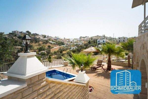 Kreta, Kamilari: Steinvilla mit Apartment und Blick auf den Kamilari-Hügel