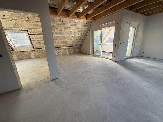 Wohnung 12 aktueller Bauzustand Wohnzimmer