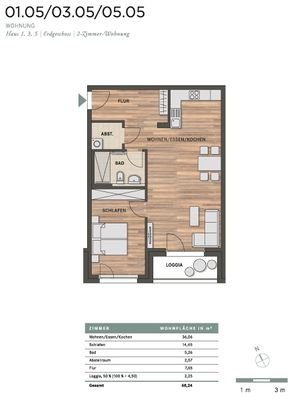 Grundriss - Wohnung Nr. 1.05