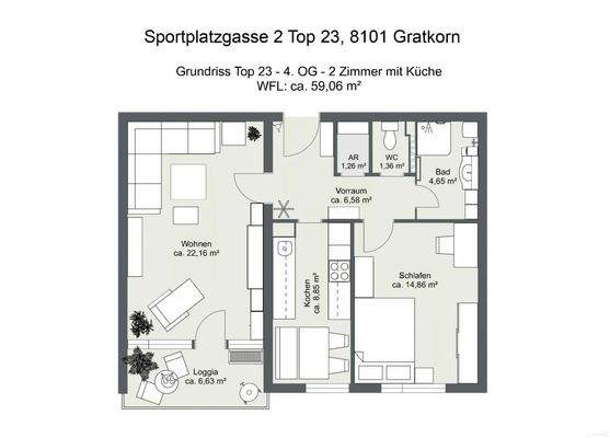 Grundriss Top 23 4. OG