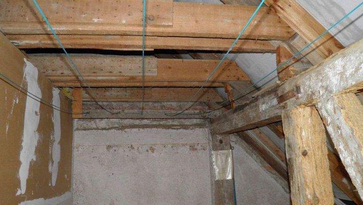 Dachboden, Teilansicht Dachstuhl