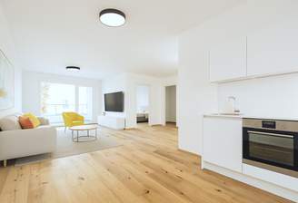 Wohnküche mit Zugang Loggia (Rendering)