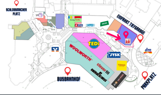 Radevormwald 550qm Ladenlokal-Lageplan in der Mall