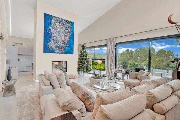 Living area in villa in Cala Vinyes 