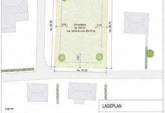 Lageplan des Bauplatzes