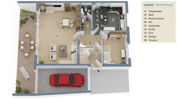 Erdgeschoss Möblierungsbeispiel (keine Garantie- Vor Ort selbst zu prüfen)