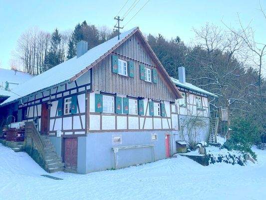 Hausansicht mit Anbau