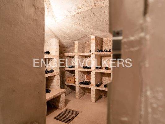 Belüfteter Weinkeller im Gartengeschoss