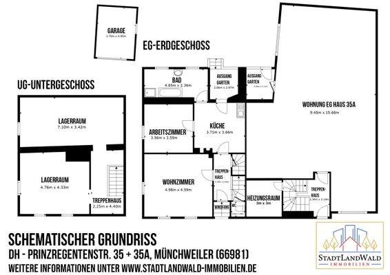 Schematischer Grundriss - EG-UG