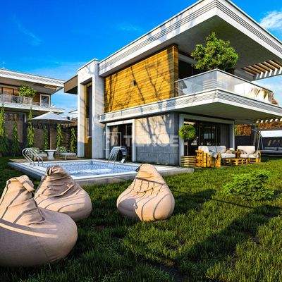 Modern Houses with Panoramic City and Sea Views in Alanya Antalya