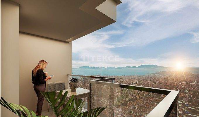 Apartments in a Secure Complex with Sea View in Ataşehir