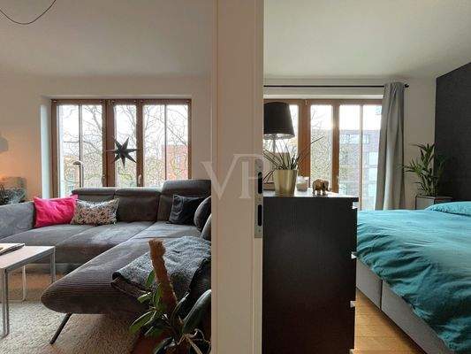 Schlafen und Wohnen mit bodentiefen 3-fach verglasten Fenstern