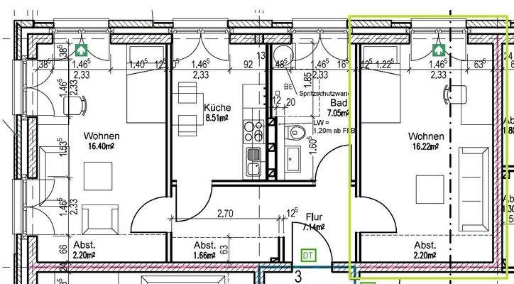 Grundriss Whg. 3, Zimmer 6