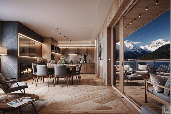 Five Valley Residences - Wohnraum mit Balkon - Visu