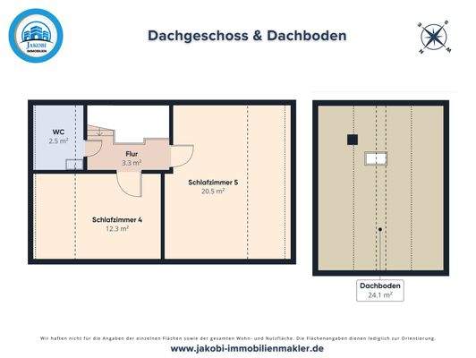 Grundriss Dachgeschoss &amp; Dachboden