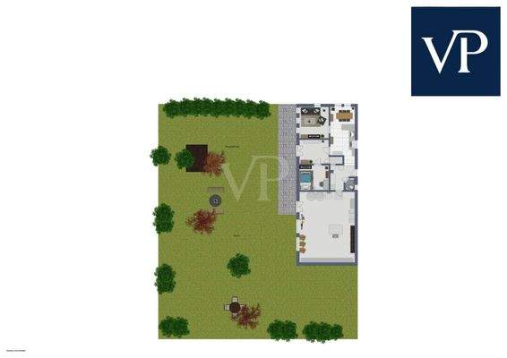 25.461.008. Grundriss EG mit Außenanlage