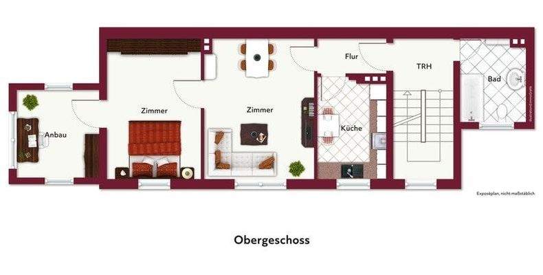 Möblierung/Anordnung beispielhaft