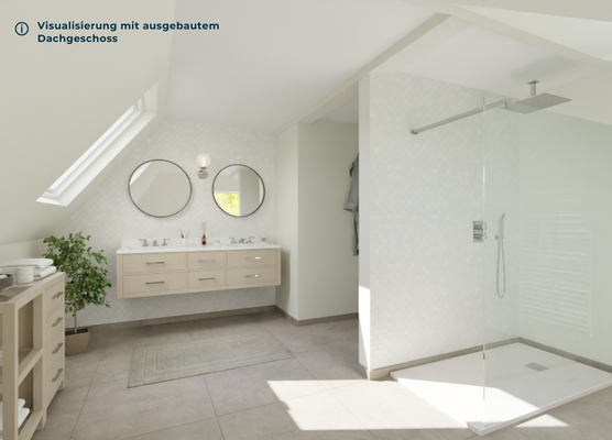 Visualisierung Badezimmer im Dachgeschoss