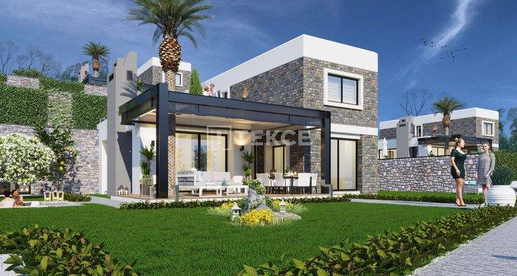 Sea View Detached Houses Near the Beach in Bodrum Gumusluk
