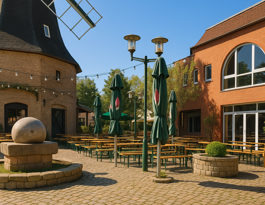 Biergarten im Sommer - Animation