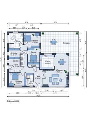 Möbliervorschlag Wohnhaus