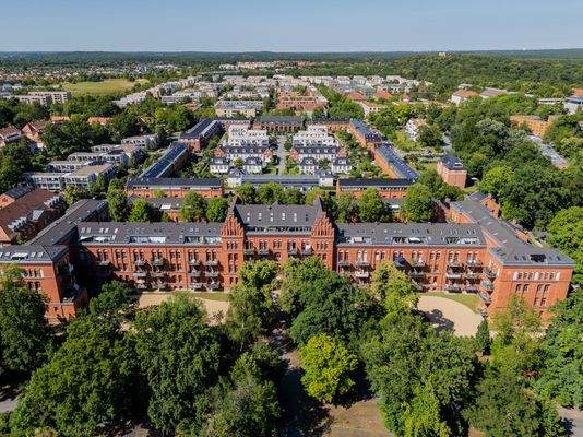 Luftbild mit Blick auf die Anlage