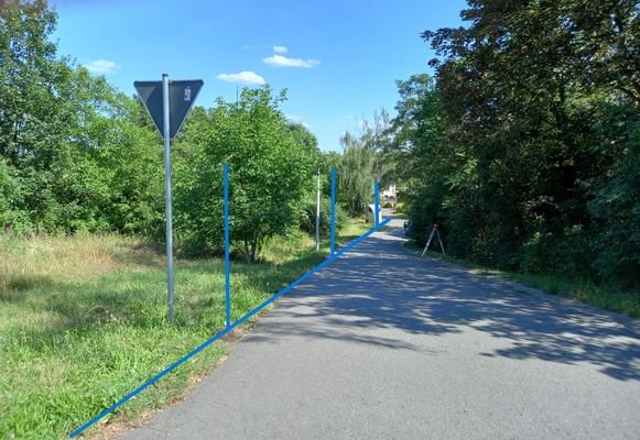 Blick von der Zeitzer Straße (B2) in die Enklave