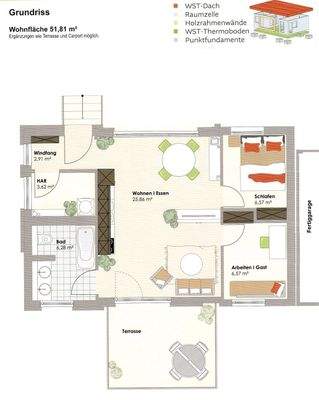 Grundriss mit Terrasse