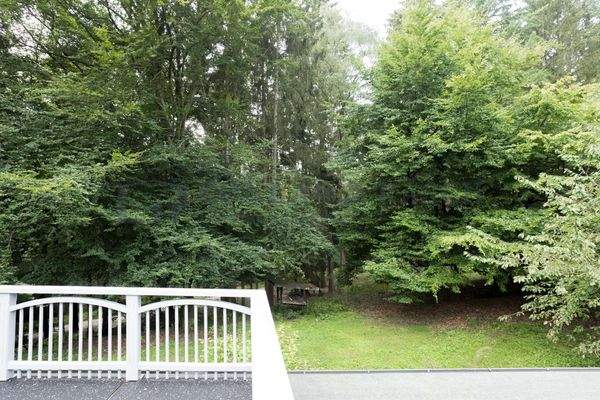 Blick von der Terrasse im Schlafzimmer