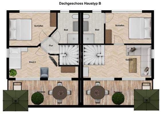 Grundriss Haustyp B Dachgeschoss