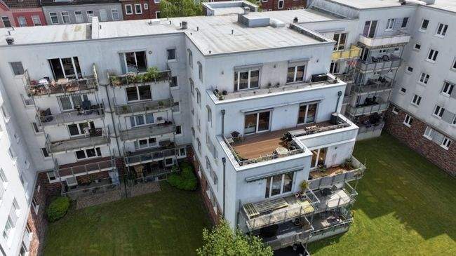 Rückansicht der Häuser