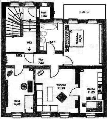 Grundriss 1 und 2. OG