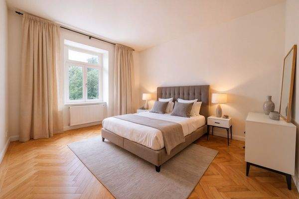 Schlafzimmer 2 - mit Möblierungsvorschlag