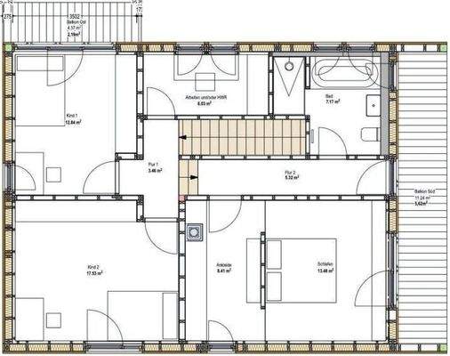 Grundrissplan Obergeschoss