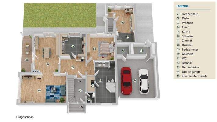 Grundrissvisualisierung Erdgeschoss