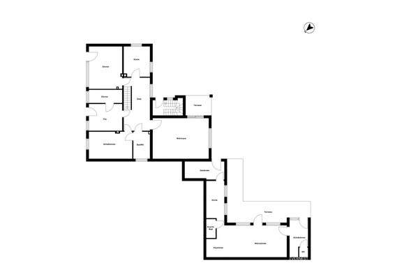 Erdgeschoss mit Anbau