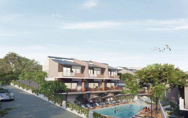 Sea View Houses with Garden and Pool in Urla Izmir