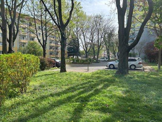 Fernblick auf Parkplatz