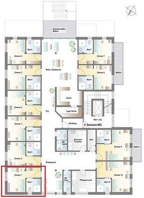 Raumaufteillung Senioren WG