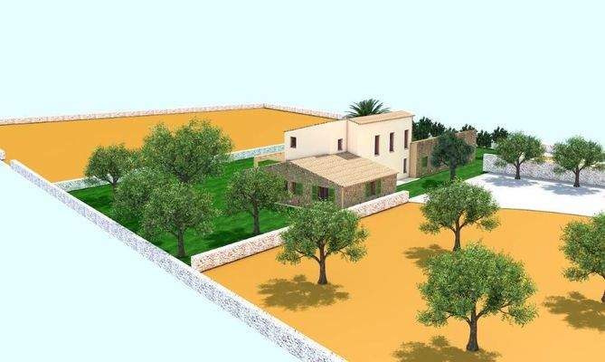 Zwei Grundstücke mit Projekt für ein Haus mit Pool zum Verkauf in Santanyí, Mallorca