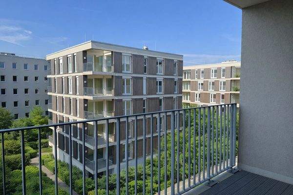 Blick auf moderne Wohngebäude