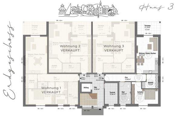 Grundriss Erdgeschoss Haus 3
