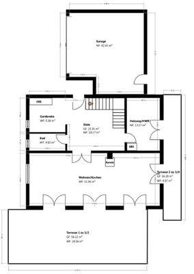 Grundriss Skizze EG Haus 25b