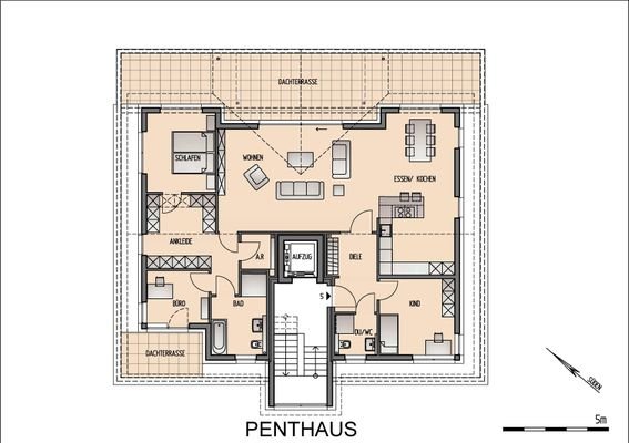 Grundriss Penthouse Wohnung