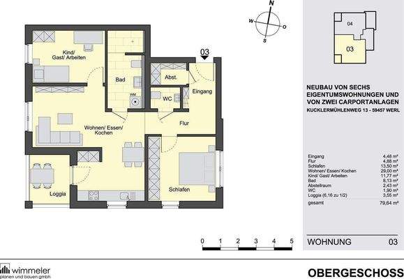 Wonung 3 - Größe ca. 79,64 qm