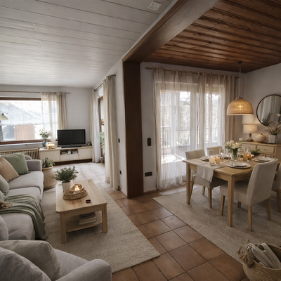 virtually staged - Wohn/Esszimmer EG