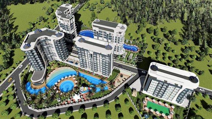 Stylish Flats in an Extensive Project in Alanya Avsallar